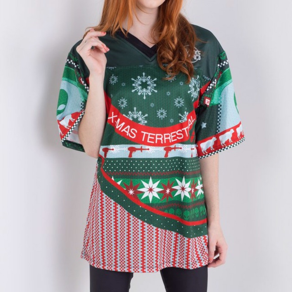 NWT✨ Living Dead Xmas Terrestrial Alien Hail Mary Christmas Holiday Jersey